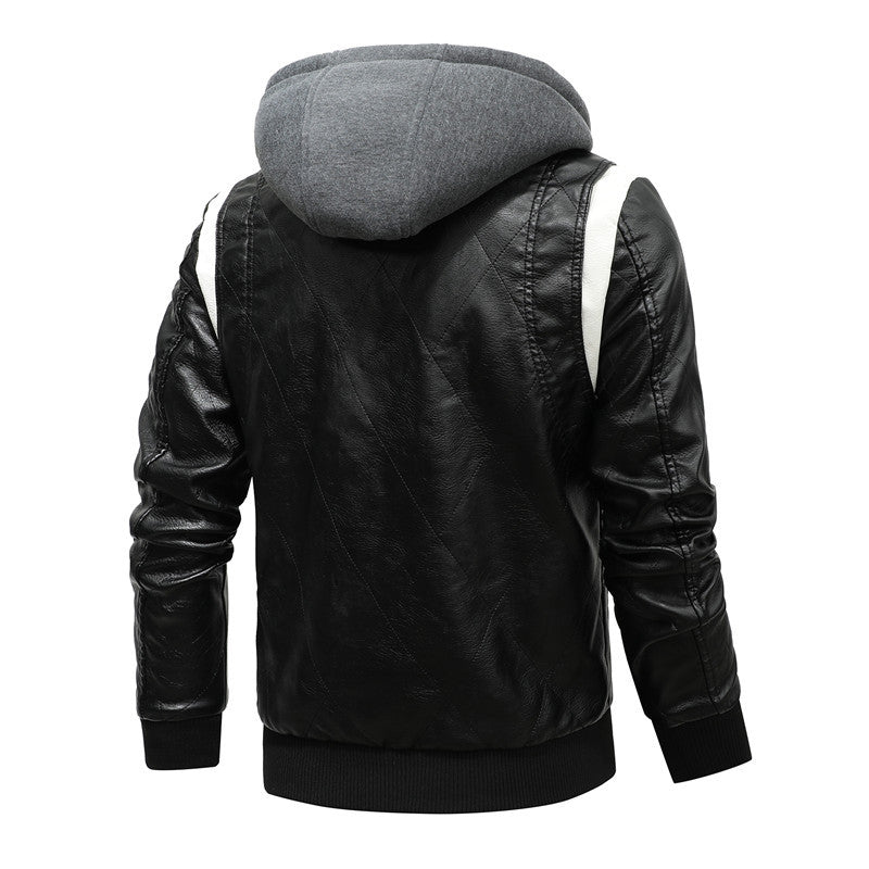 BOGO | Men's PU Leather Hooded Jacket V6