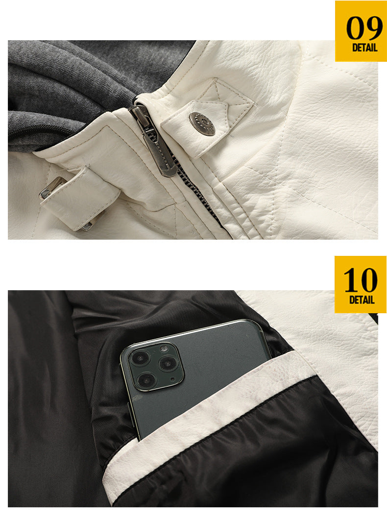 BOGO | Men's PU Leather Hooded Jacket V6