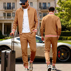 BOGO | Men’s Premium Fleece-Lined Stripe Jacket & Jogger Set