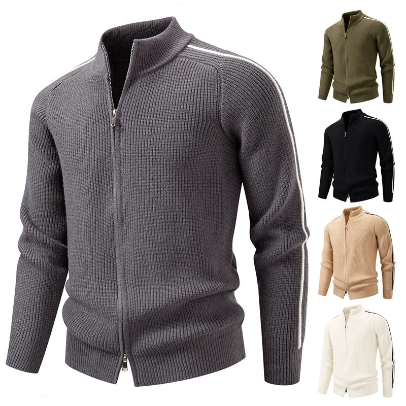 BOGO | Men’s Stand Collar Dual-Zip Knit Jacket