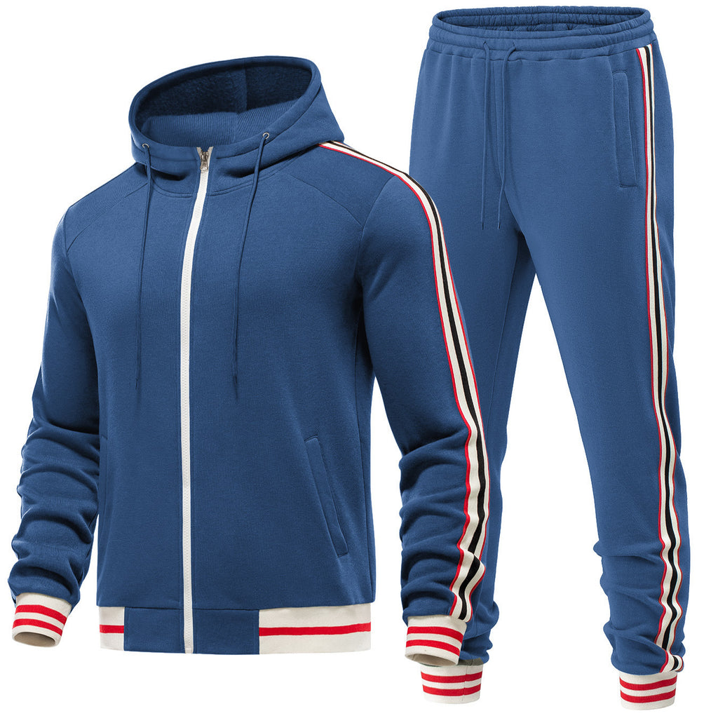 BOGO | Men's Striped Hoodie Jacket with Zipper V8