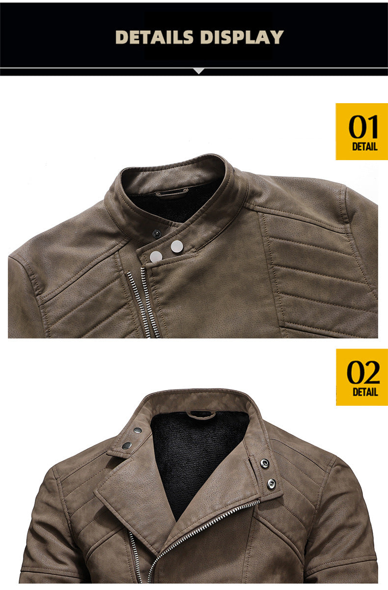 BOGO | Men's PU Leather Jacket with Fleece Lining, Zipper Closure V2