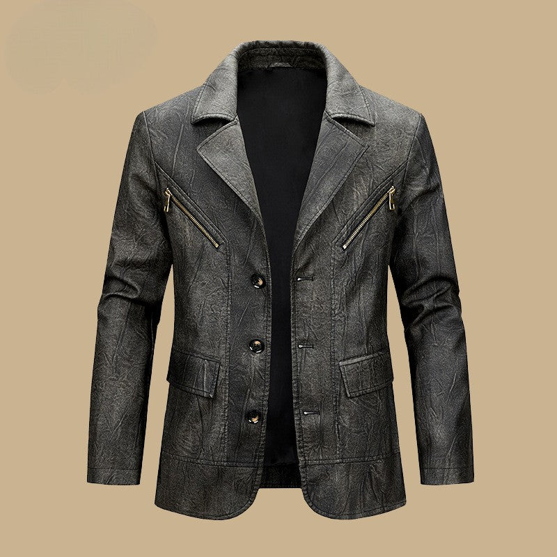 BOGO | Men's Retro PU Leather Motorcycle Jacket V1