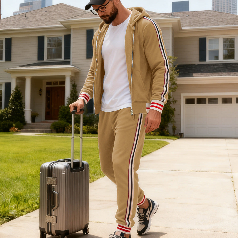 BOGO | Men's Striped Hoodie Jacket with Zipper V8