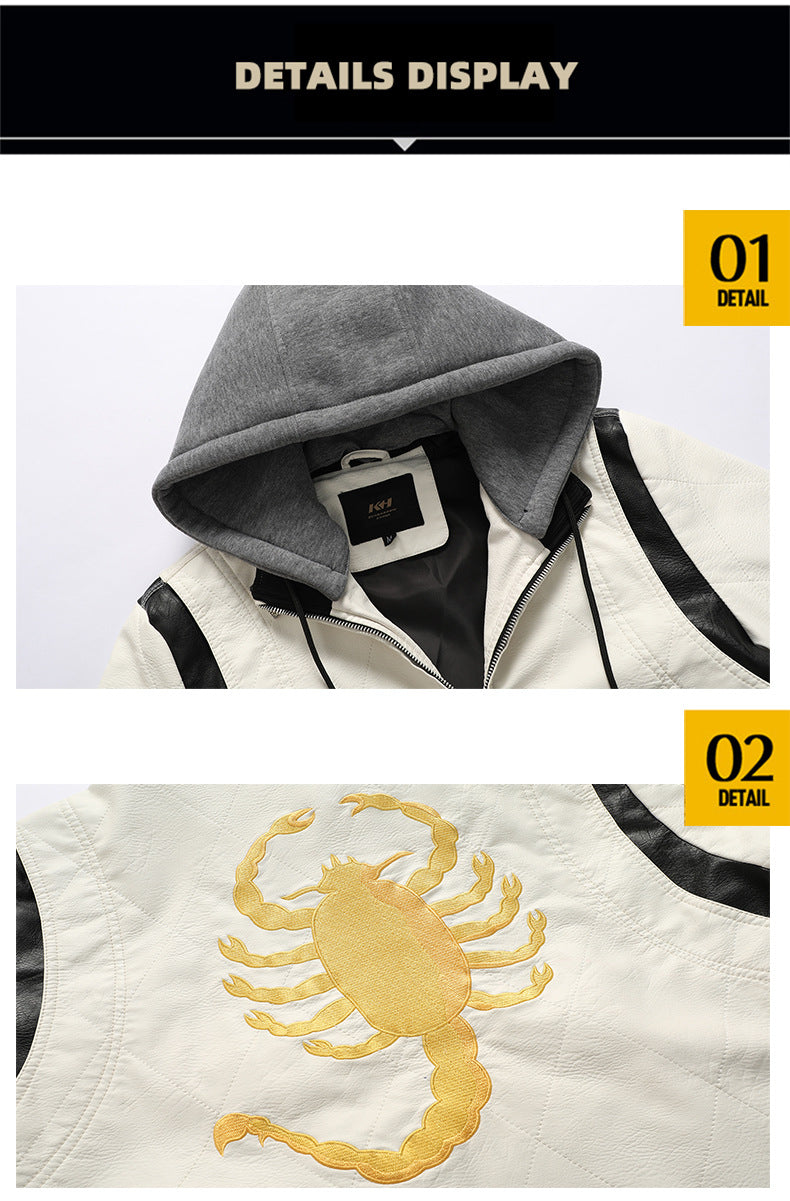 BOGO | Men's PU Leather Hooded Jacket V6