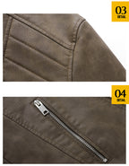 BOGO | Men's PU Leather Jacket with Fleece Lining, Zipper Closure V2