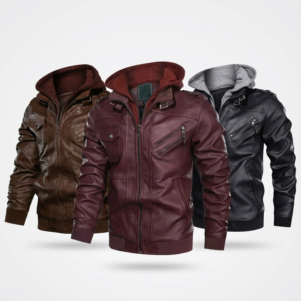 BOGO | Men’s Premium Hooded Leather Jacket