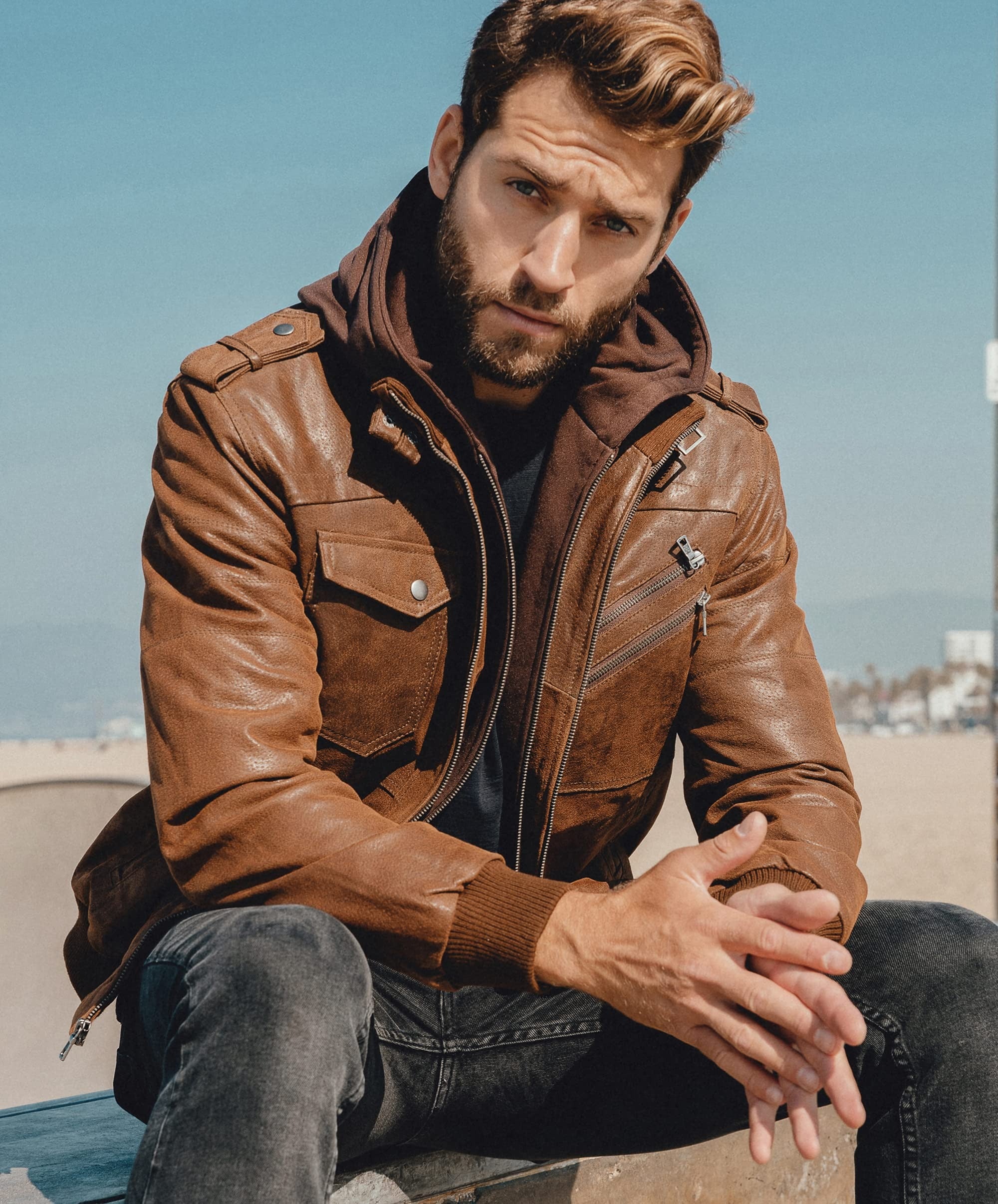 BOGO | Men’s Premium Hooded Leather Jacket