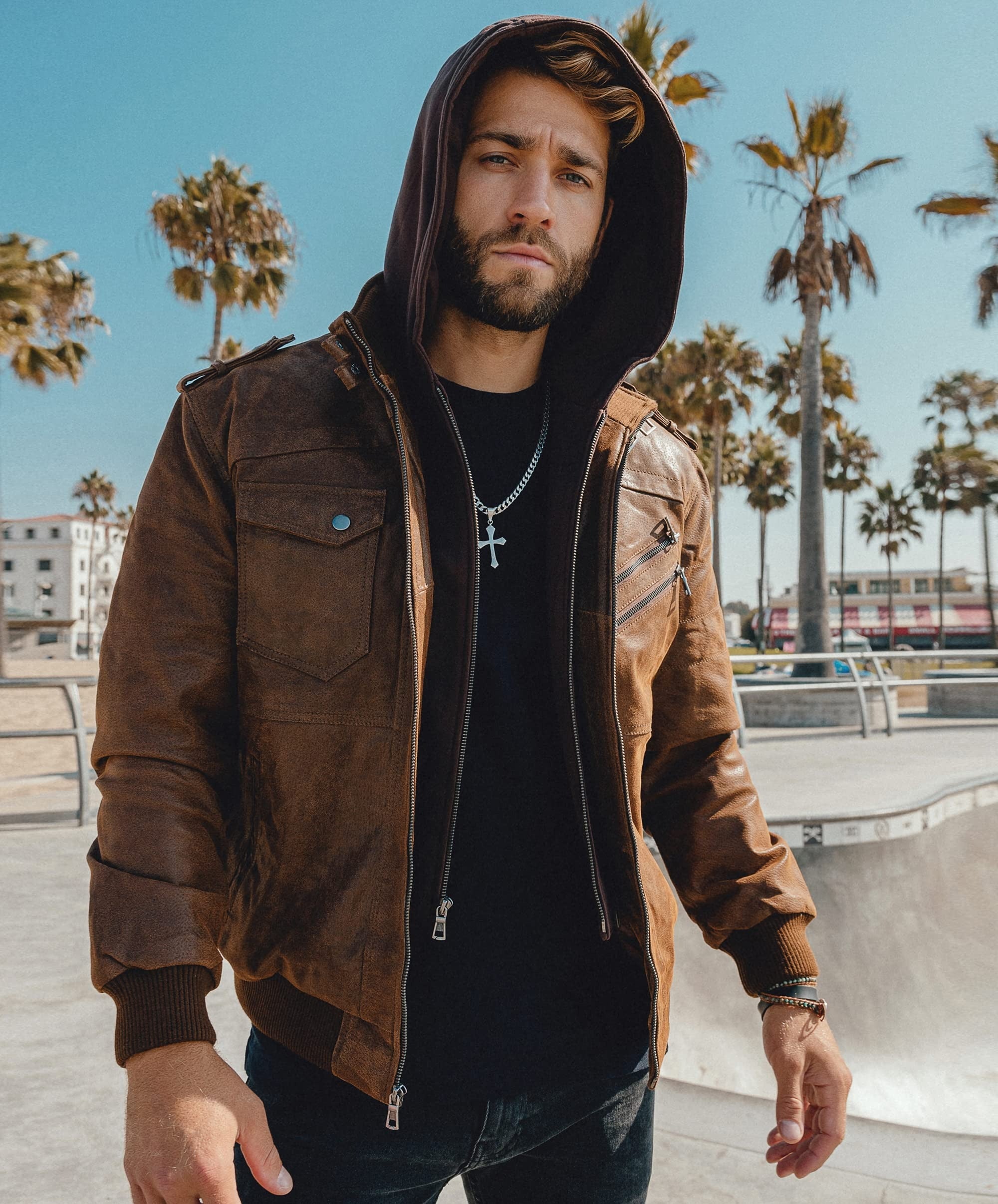BOGO | Men’s Premium Hooded Leather Jacket