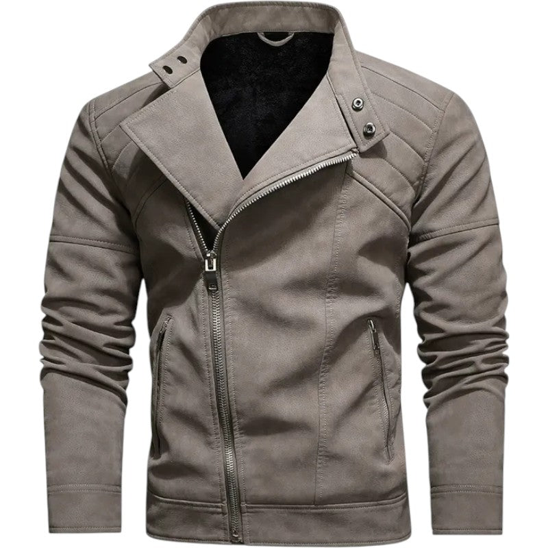BOGO | Men's PU Leather Jacket with Fleece Lining, Zipper Closure V2