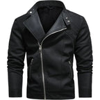 BOGO | Men's PU Leather Jacket with Fleece Lining, Zipper Closure V2