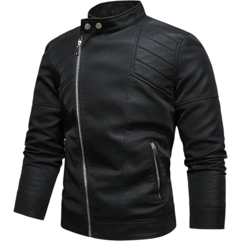 BOGO | Men's PU Leather Jacket with Fleece Lining, Zipper Closure V2