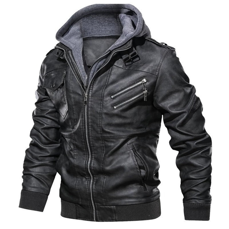 BOGO | Men’s Premium Hooded Leather Jacket