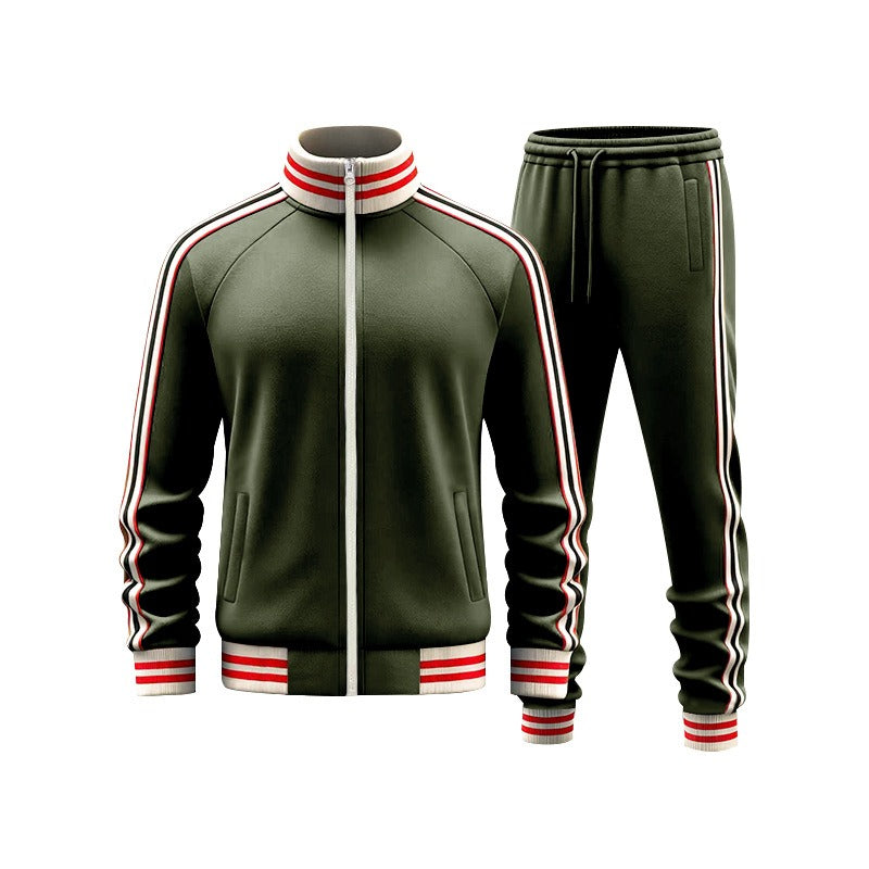 BOGO | Men’s Premium Fleece-Lined Stripe Jacket & Jogger Set