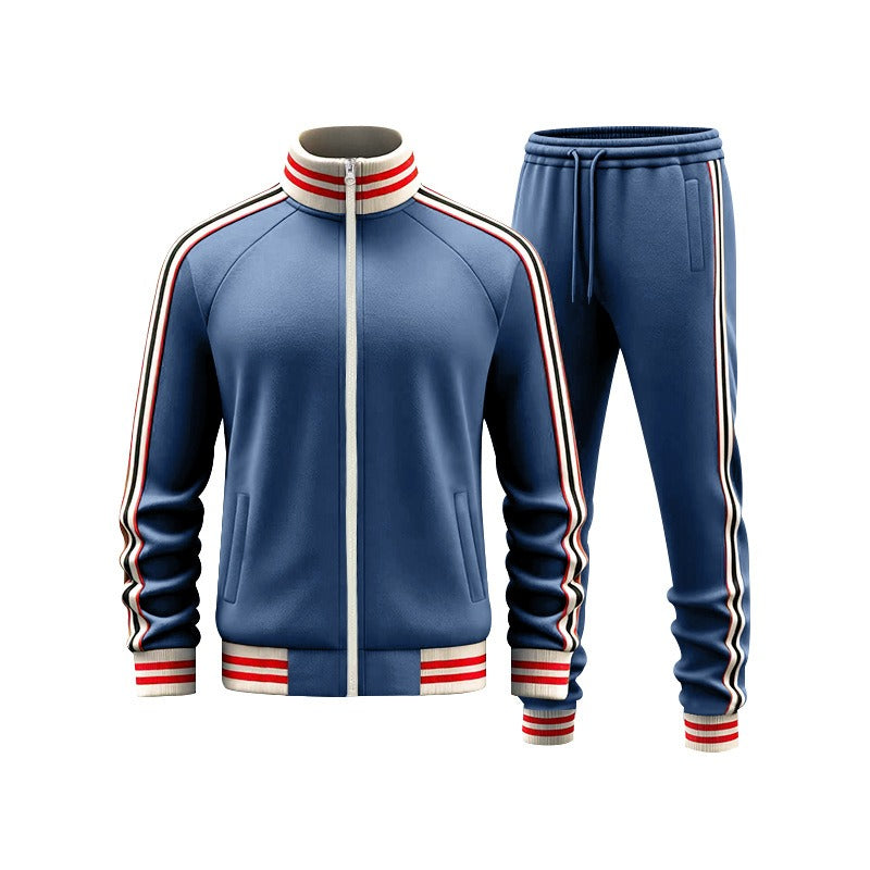 BOGO | Men’s Premium Fleece-Lined Stripe Jacket & Jogger Set